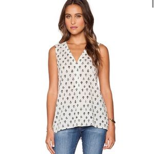 VELVET BY GRAHAM & SPENCER Button Front Voile Tank